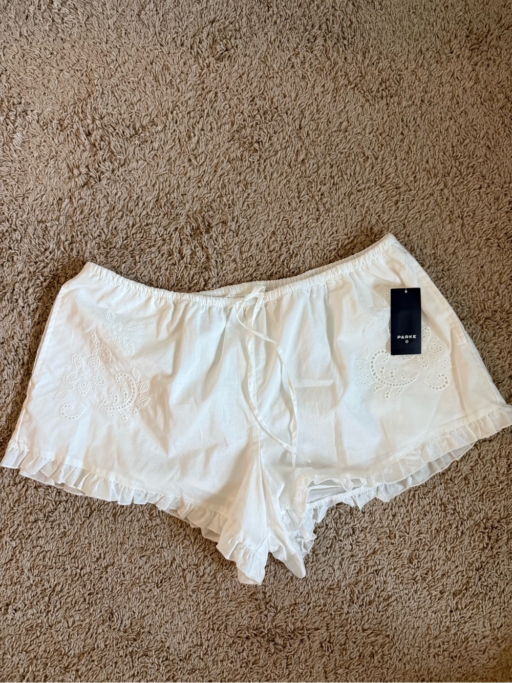Parke Woven Drawstring Shorts - Cream